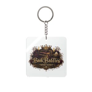 Book Baddie Square Keychain - Image 1