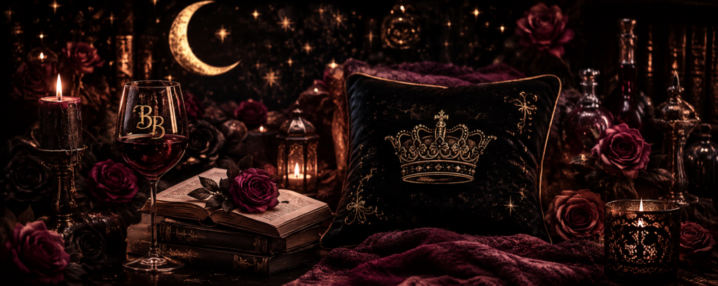 books moon in a dark black and red background